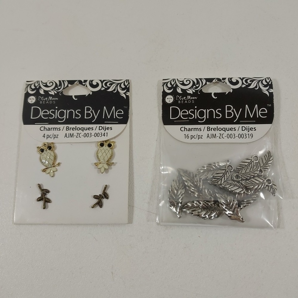 Owl And Feathers Jewelry Charms Blue Moon Beads Crafting‎